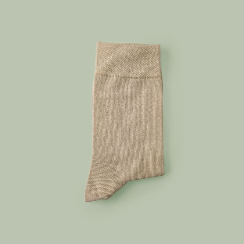 Cotton Crew Socks - Beige